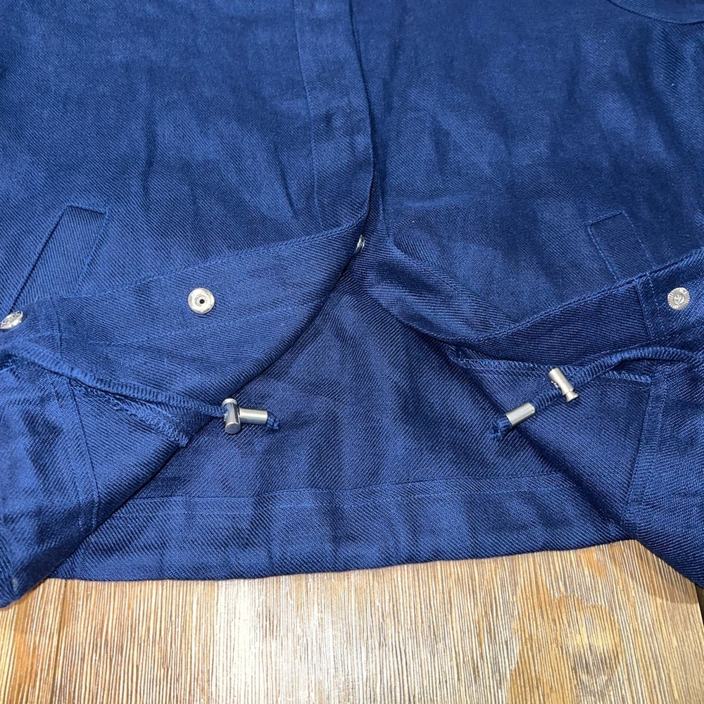 Chico's Navy 100% Linen Lightweight Utility Zip-Up Jacket - Size 1 - Picture 7 of 10